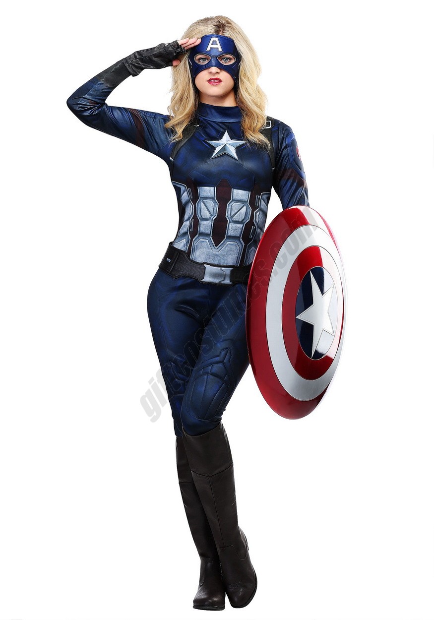 Captain America Women's Costume - -0