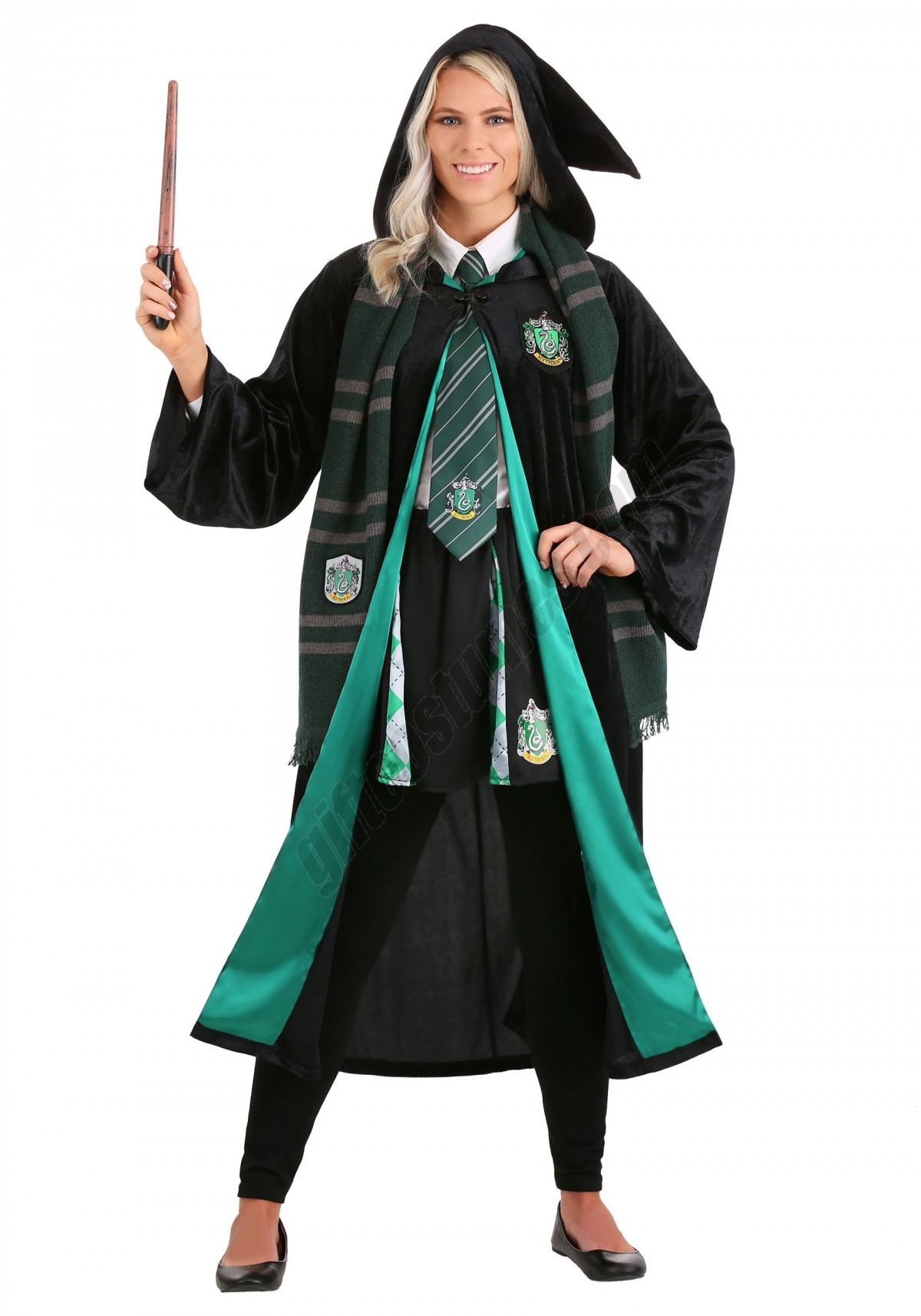 Deluxe Harry Potter Slytherin Adult Plus Size Robe Costume Promotions - -6