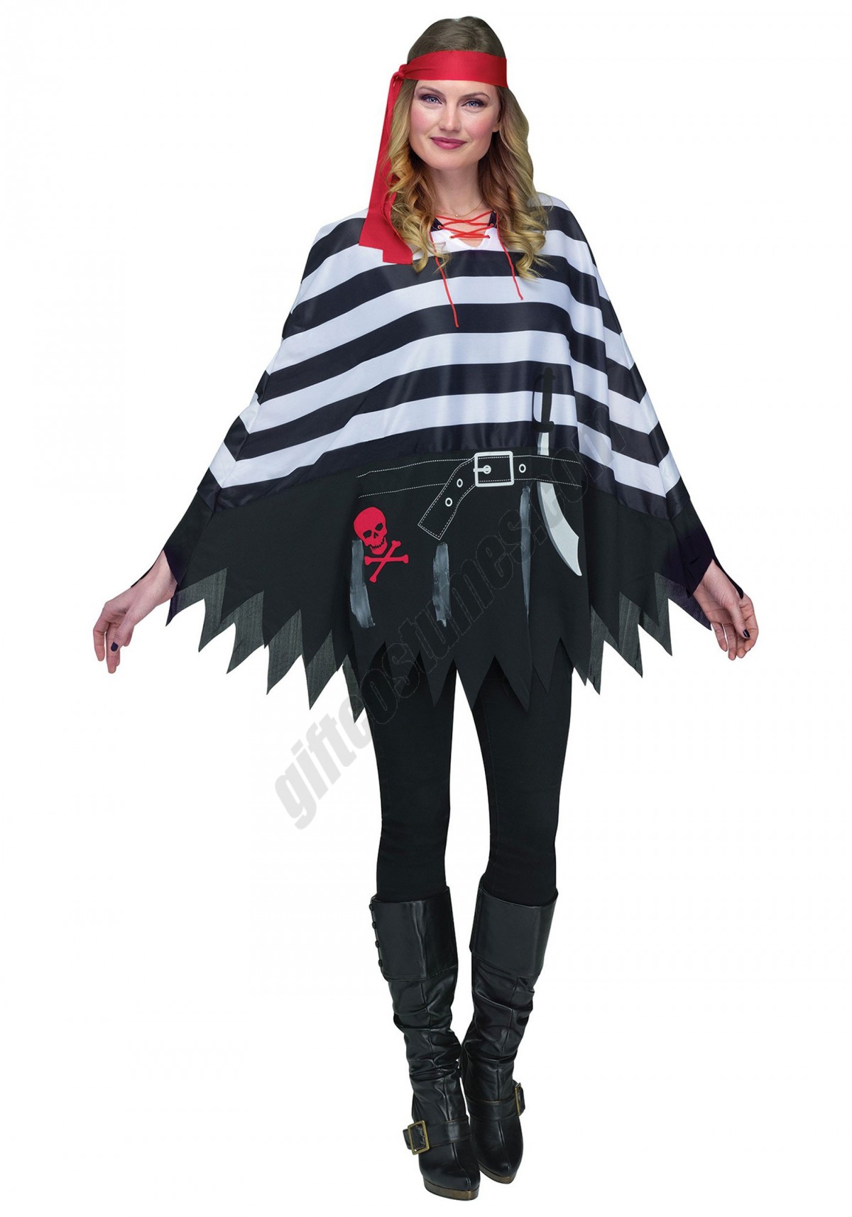 Pirate Poncho Costume - Women's - -0