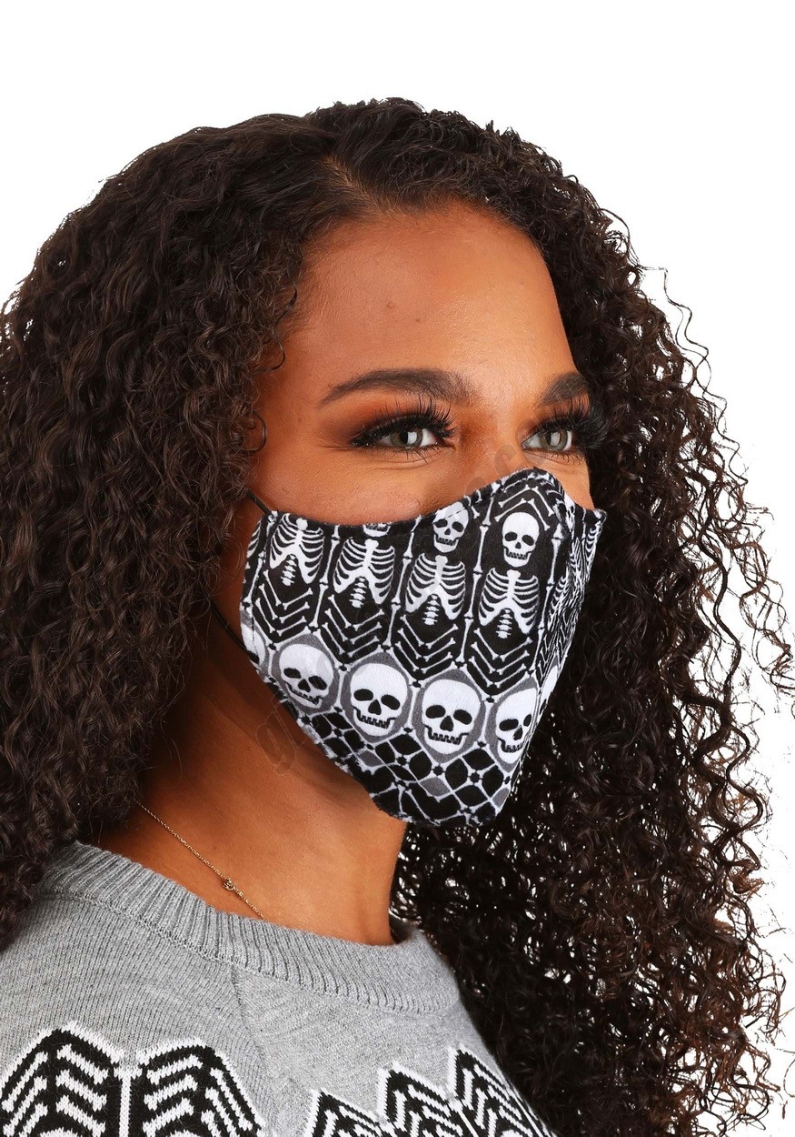 Skeletons Pattern Sublimated Face Mask for Adults Promotions - -1