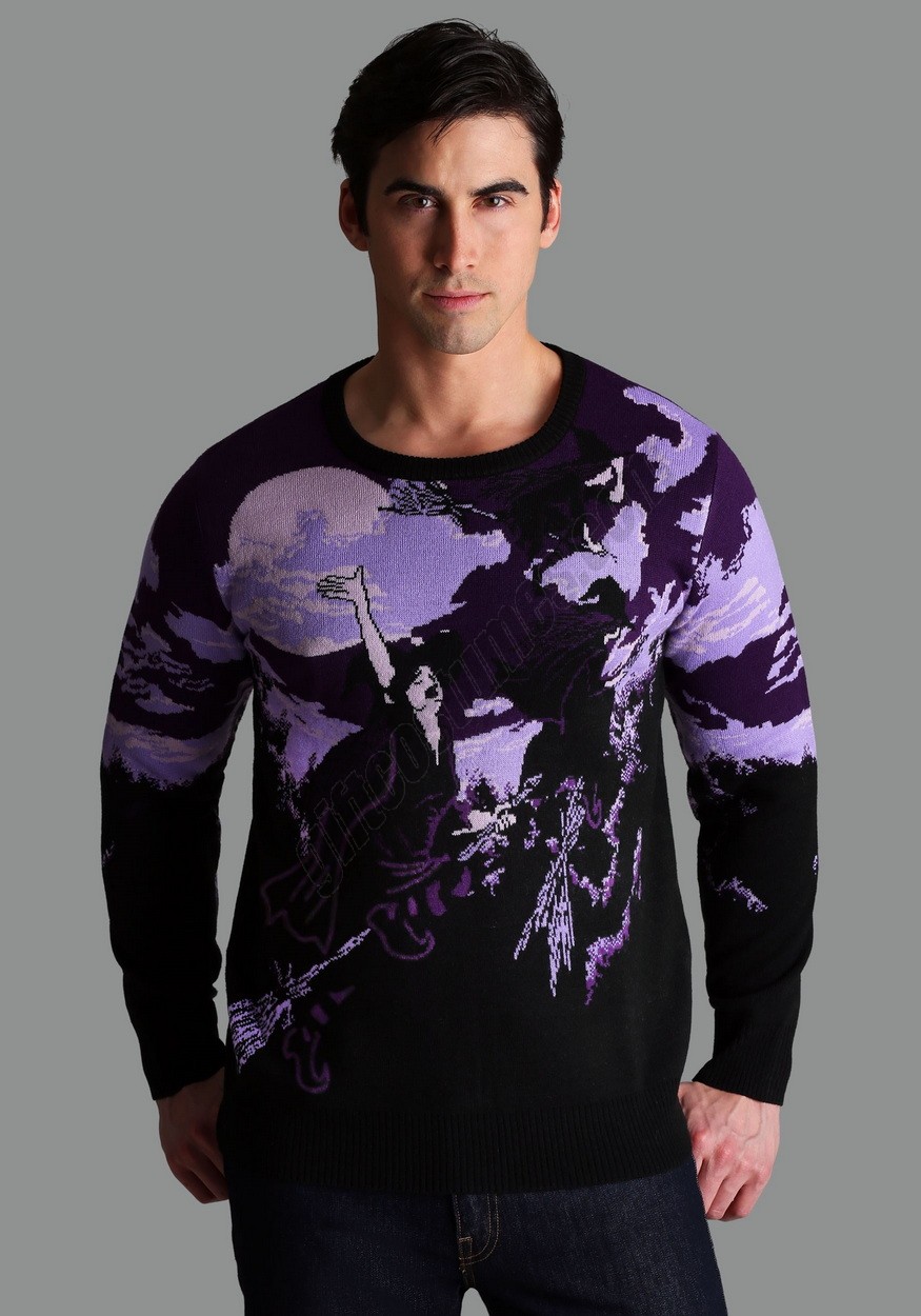 Witch's Moonlight Ride Halloween Sweater Promotions - -3