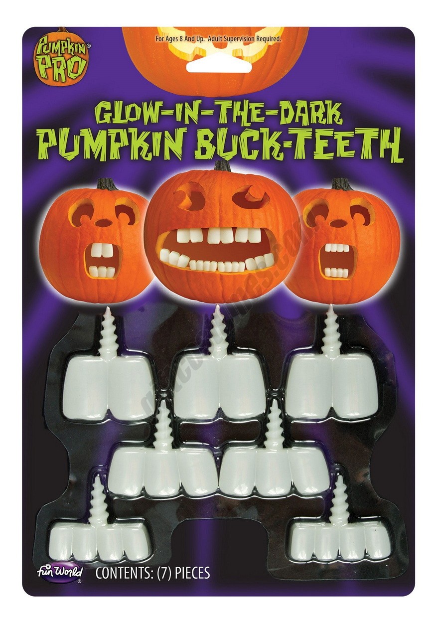 Glow in the Dark Pumpkin Buck Teeth Promotions - -0