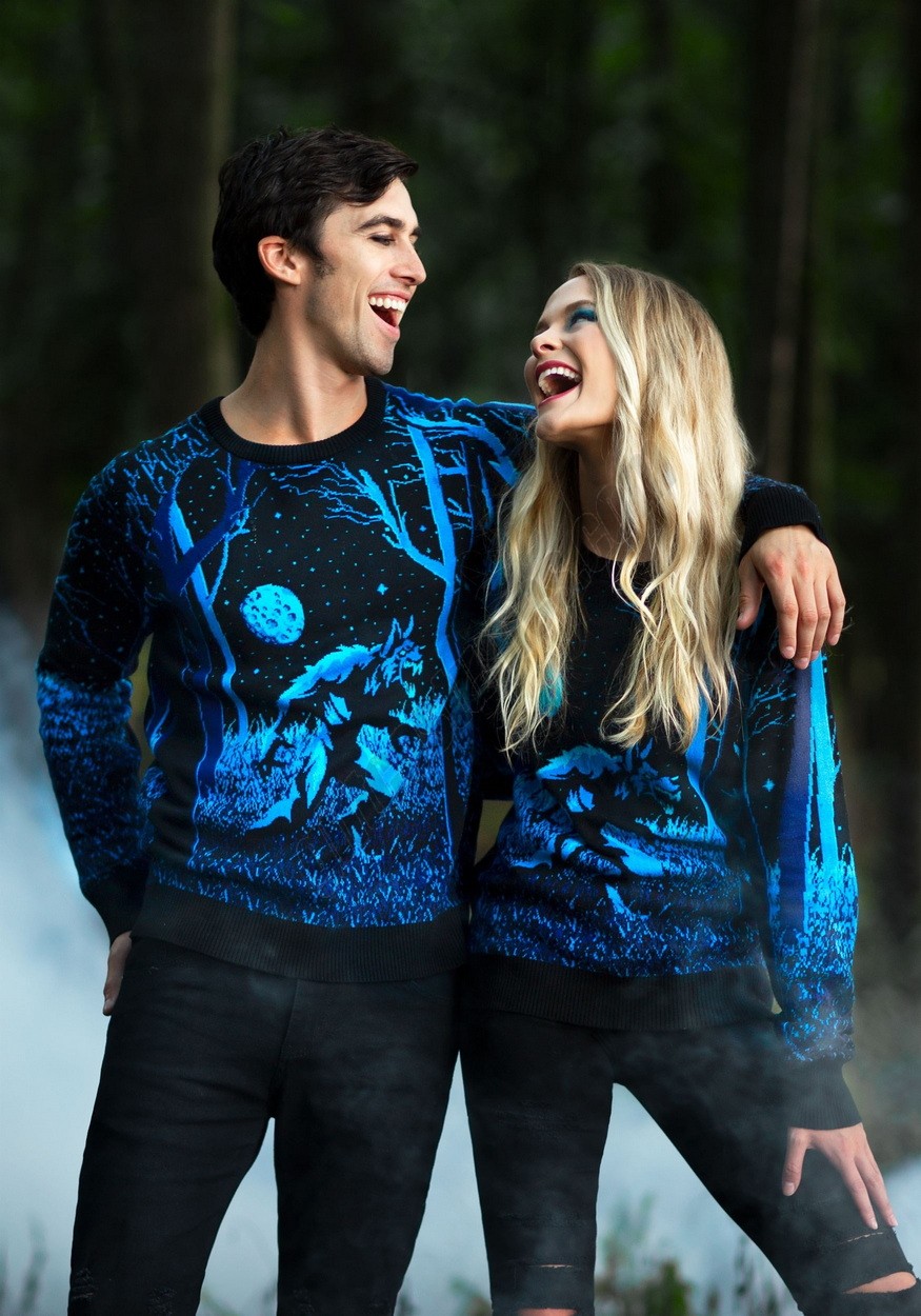 Prowling Werewolf Adult Halloween Sweater Promotions - -3