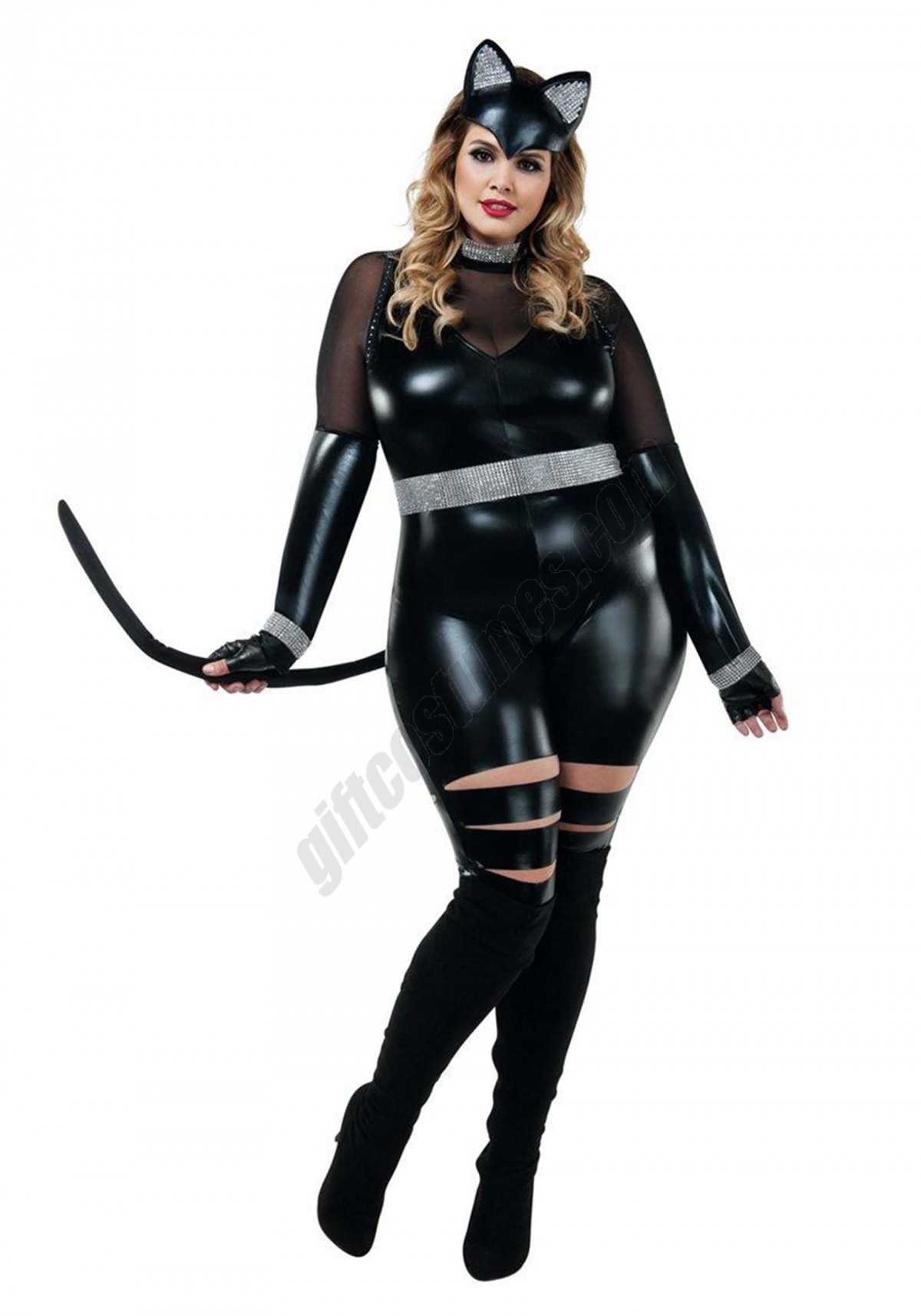 Sexy Plus Cat Burglar Costume for Women - -0