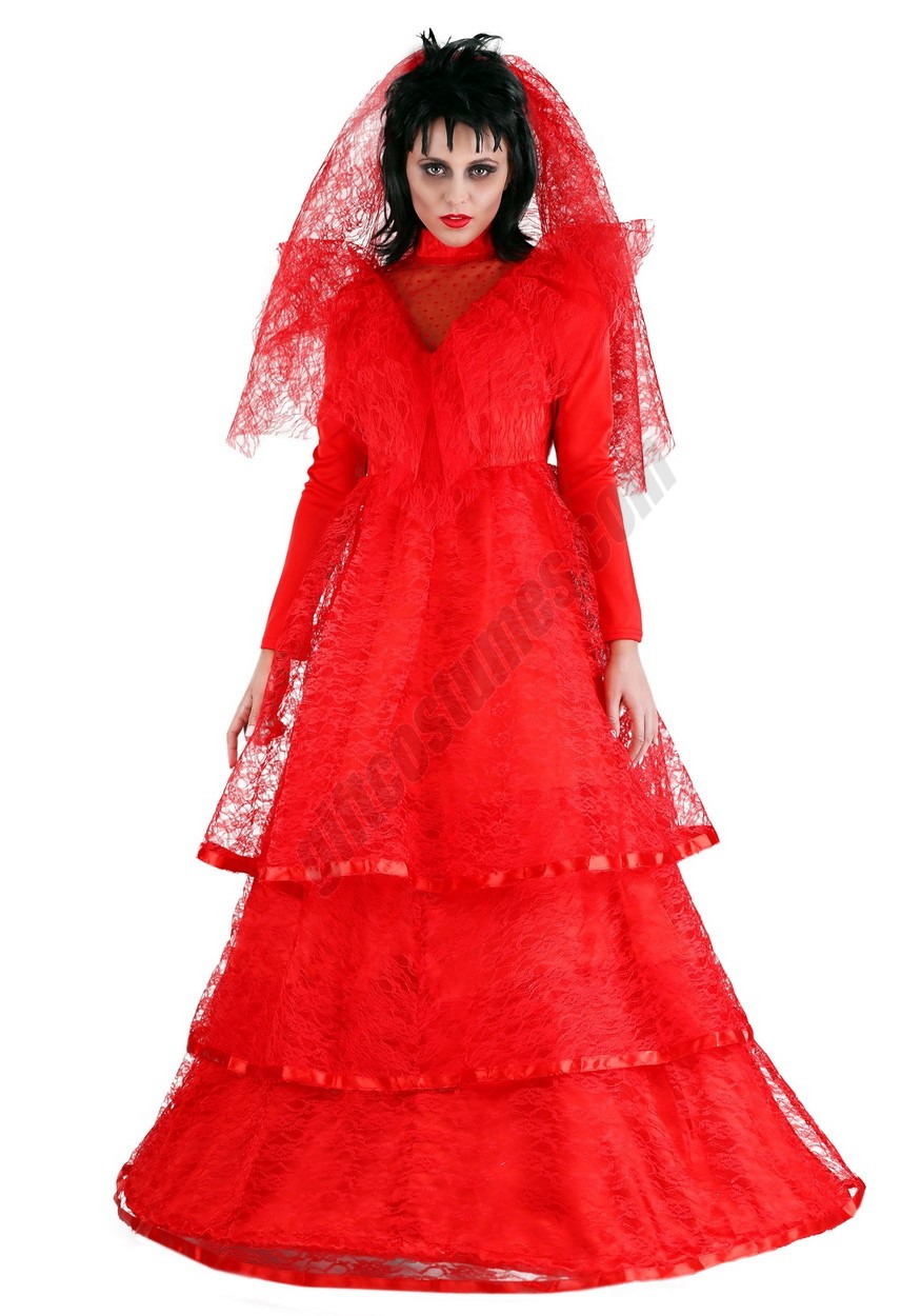 Red Gothic Wedding Dress Costume - Women's - -0