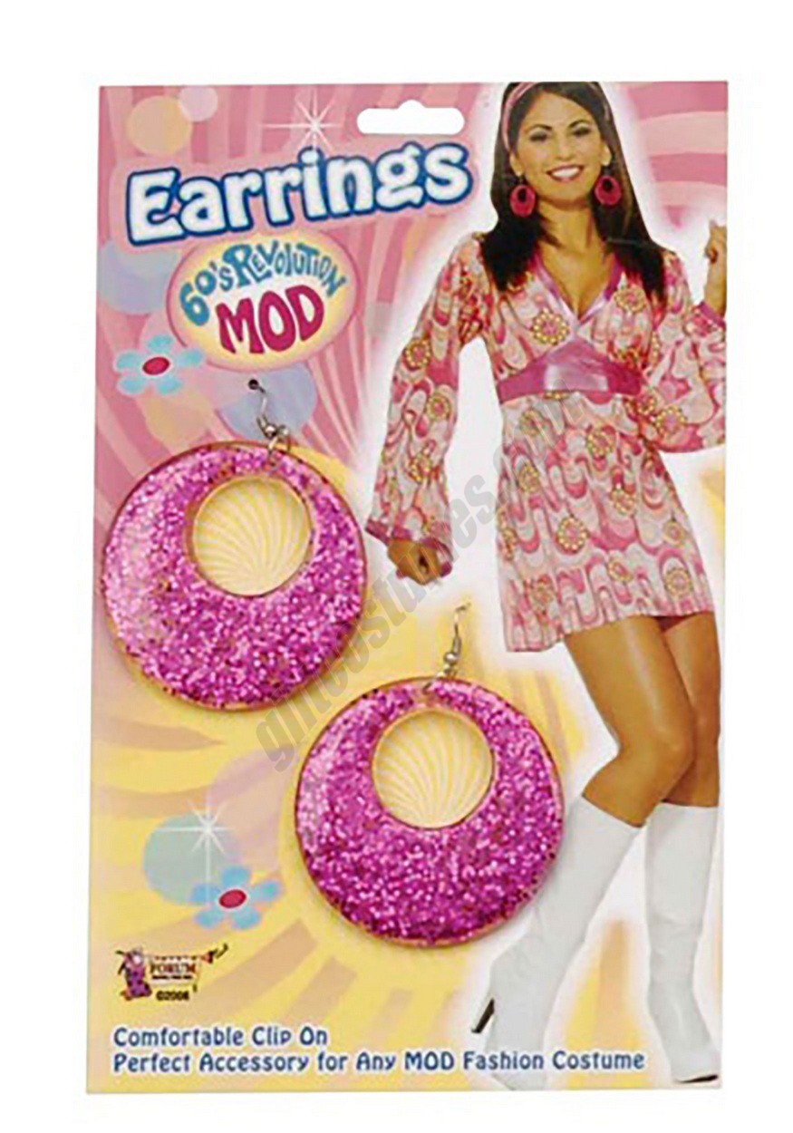 Pink Mod Earrings Promotions - -0