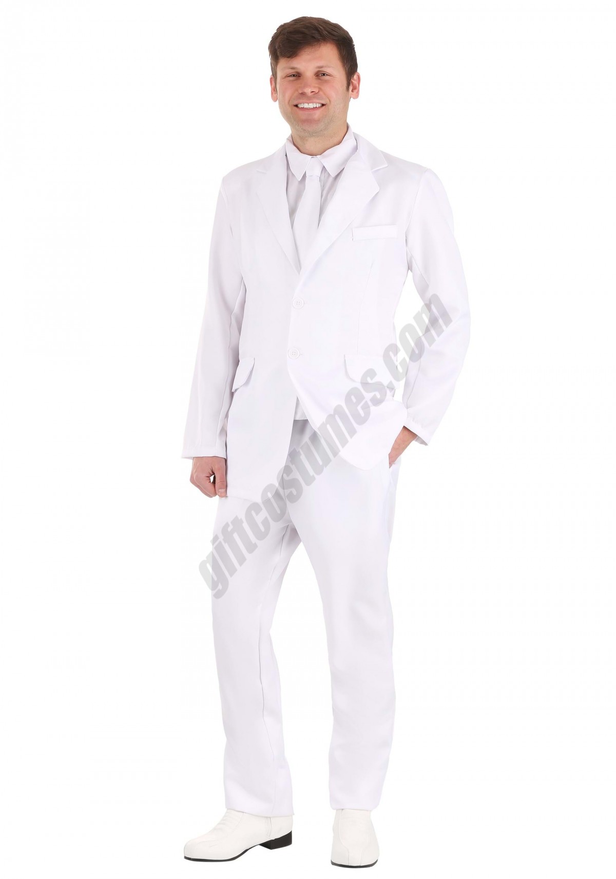 Men's White Suit Costume - -1