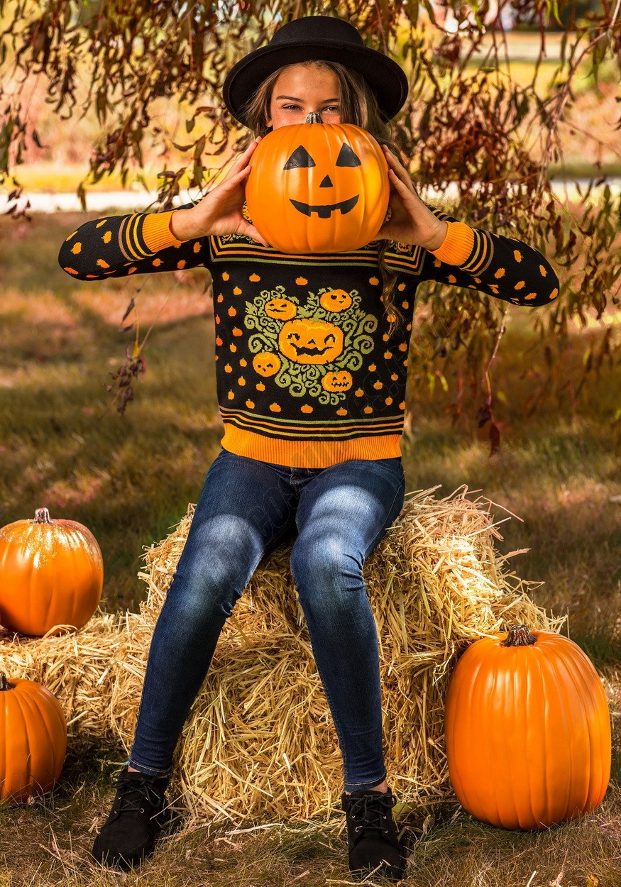Kid's Pumpkin Patch Halloween Sweater Promotions - -6