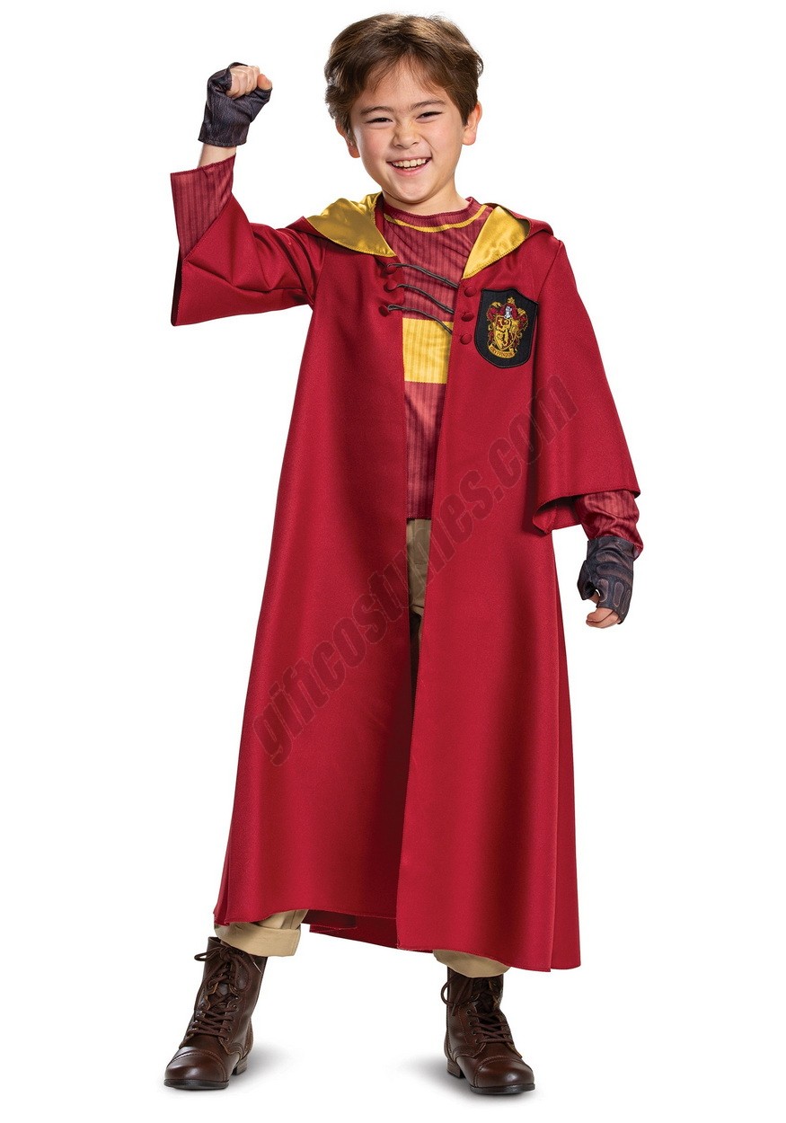 Kid's Harry Potter Deluxe Gryffindor Quidditch Robe Costume Promotions - -0