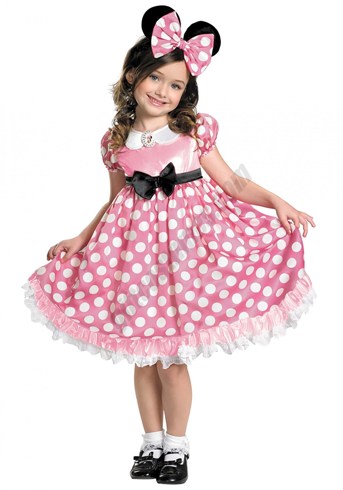 Minnie Mouse Girls Glow in the Dark Dot Pink Dress Promotions - -0