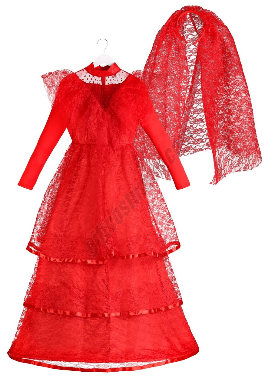 Red Gothic Wedding Dress Costume - Women's - -8