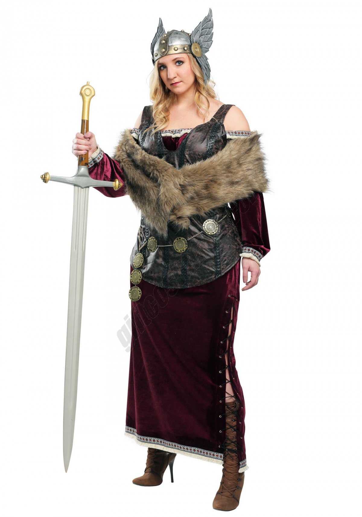 Women's Plus Sized Viking Goddess Costume  Promotions - -0