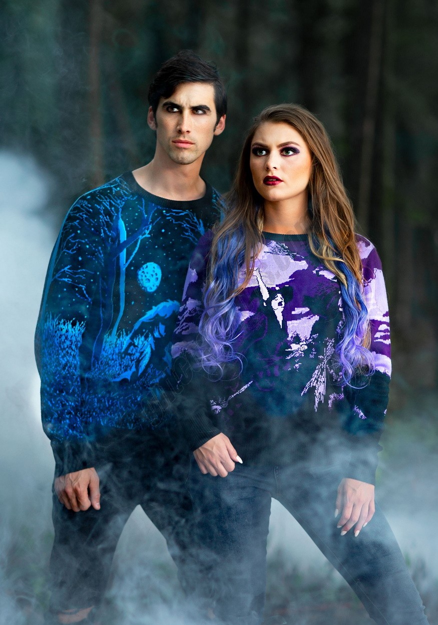 Witch's Moonlight Ride Halloween Sweater Promotions - -2