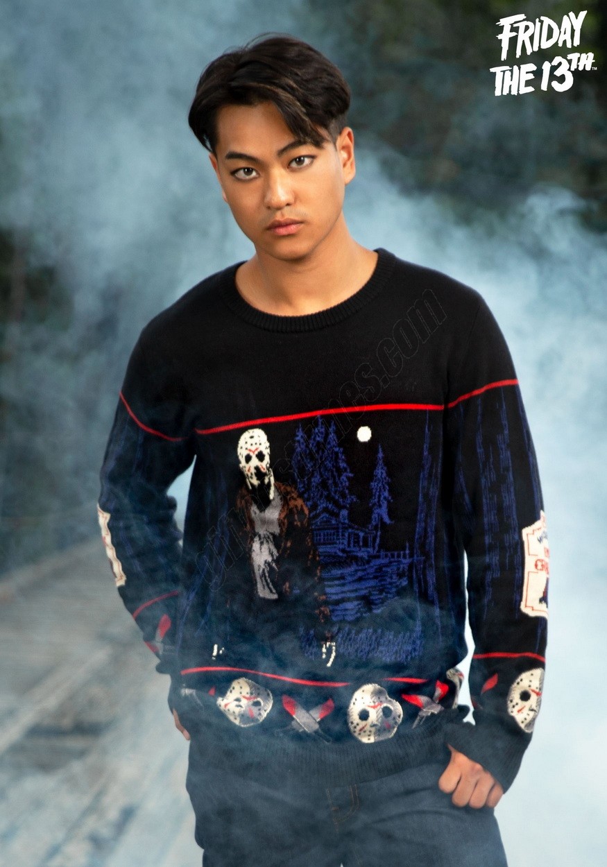 Friday the 13th Camp Crystal Lake Adult Halloween Sweater Promotions - -0