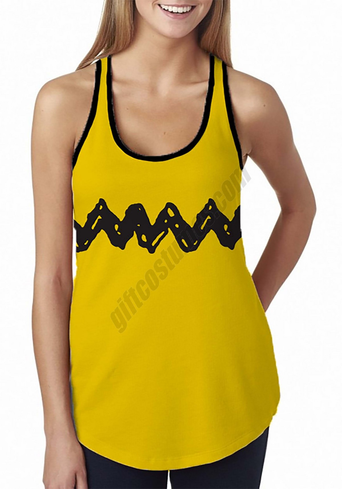 Women's Yellow Charlie Brown Tank Top - -0