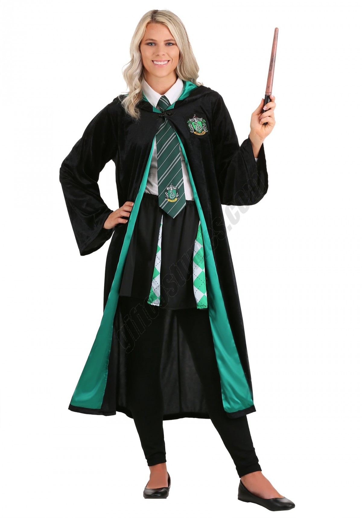 Deluxe Harry Potter Slytherin Adult Plus Size Robe Costume Promotions - -5