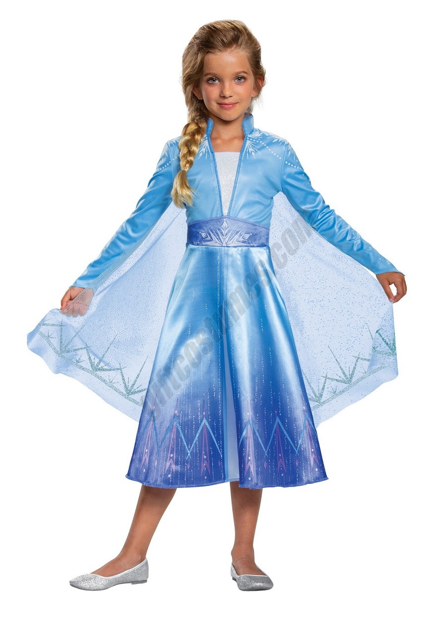 Deluxe Disney Frozen 2 Girls Elsa Costume Promotions - -0