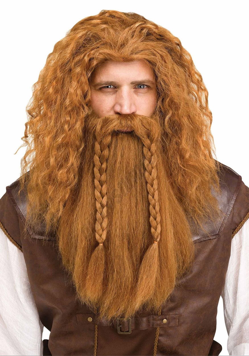 Brown Adult Viking Wig and Beard Set Promotions - -0