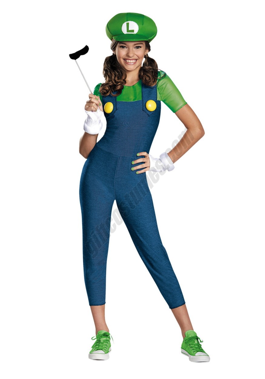 Tween Girls Luigi Costume Promotions - Tween Girls Luigi Costume Promotions