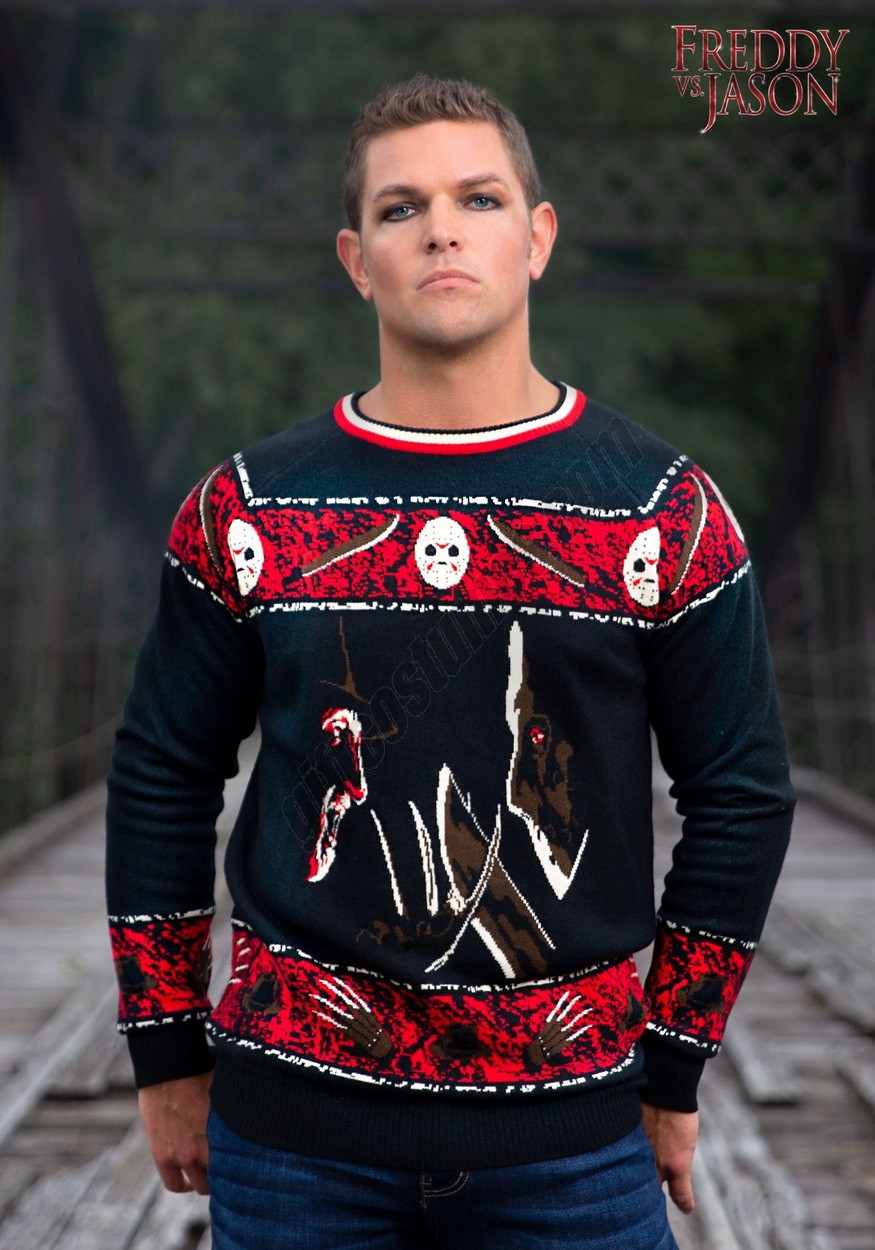 Adult Freddy vs Jason Halloween Sweater Promotions - Adult Freddy vs Jason Halloween Sweater Promotions