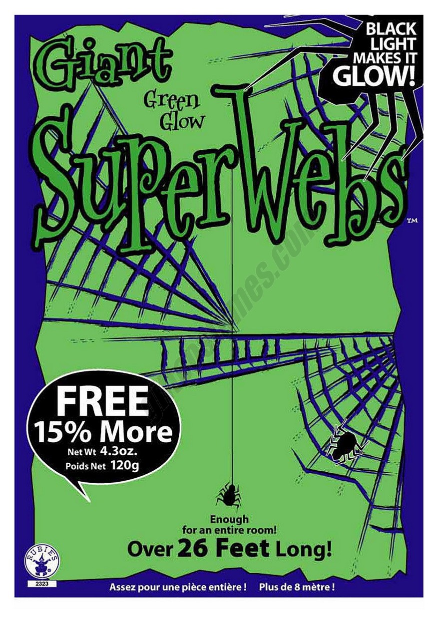 Spider Web Green Glow Black Light Activated 60g Promotions - Spider Web Green Glow Black Light Activated 60g Promotions