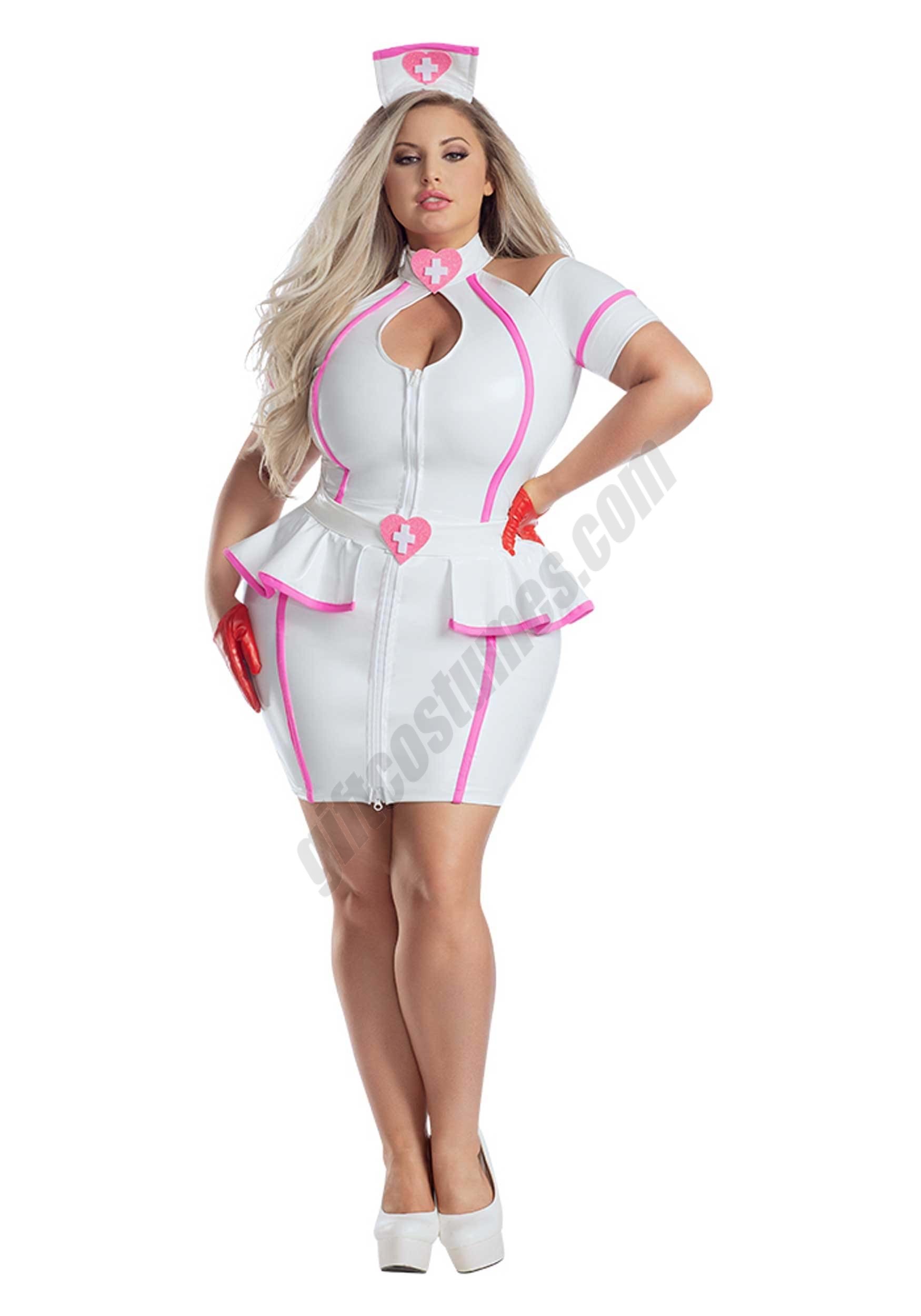 Plus Size Womens Pink Nurse Costume - Plus Size Womens Pink Nurse Costume