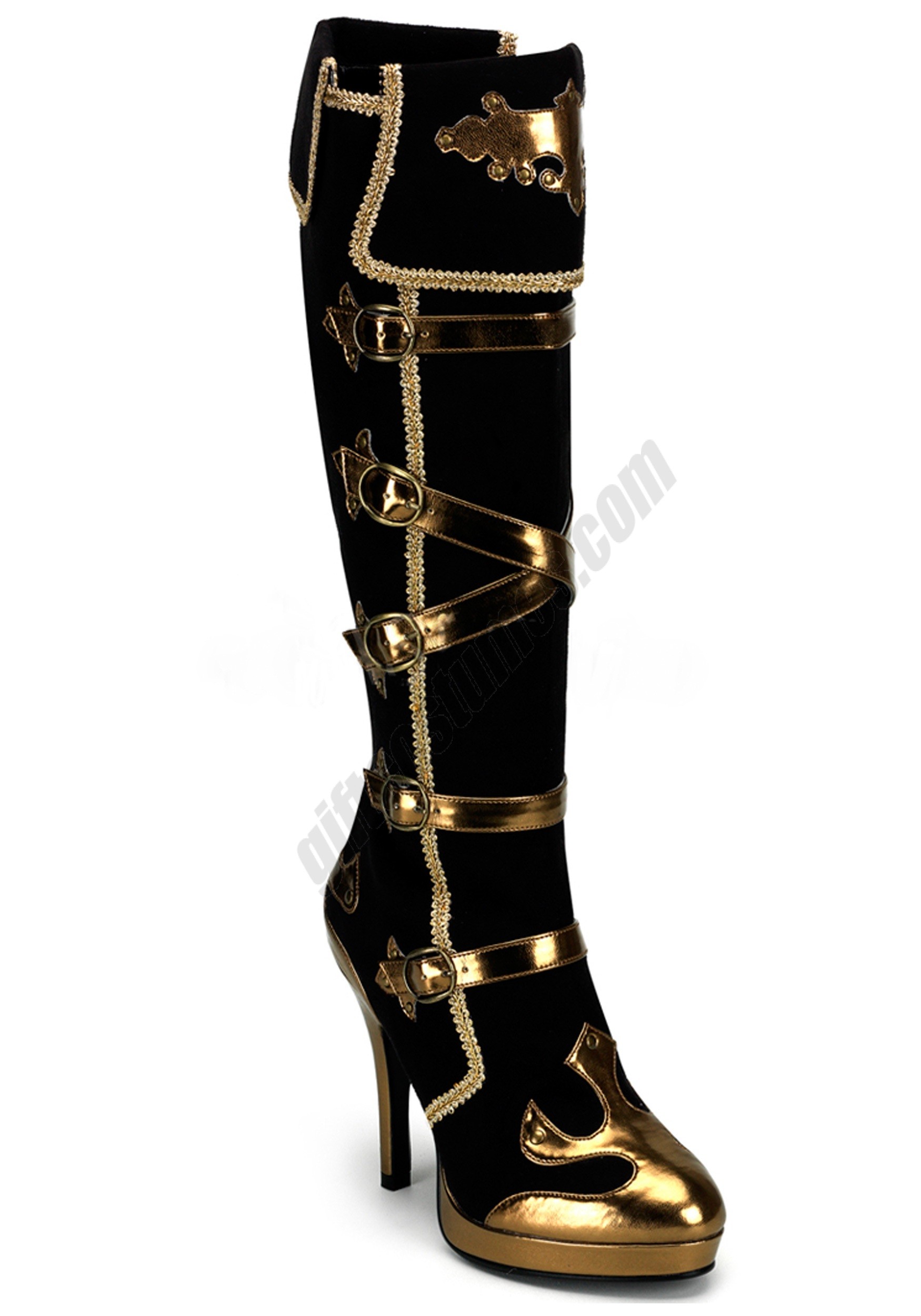 Sexy Black and Gold Pirate Boots Promotions - Sexy Black and Gold Pirate Boots Promotions