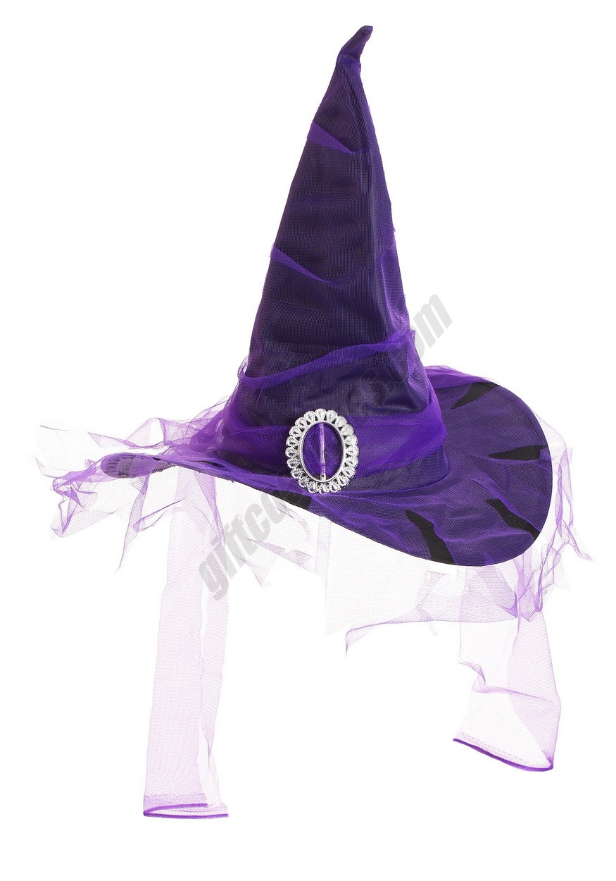 The Black Witch Hat with Purple Veil Promotions - The Black Witch Hat with Purple Veil Promotions
