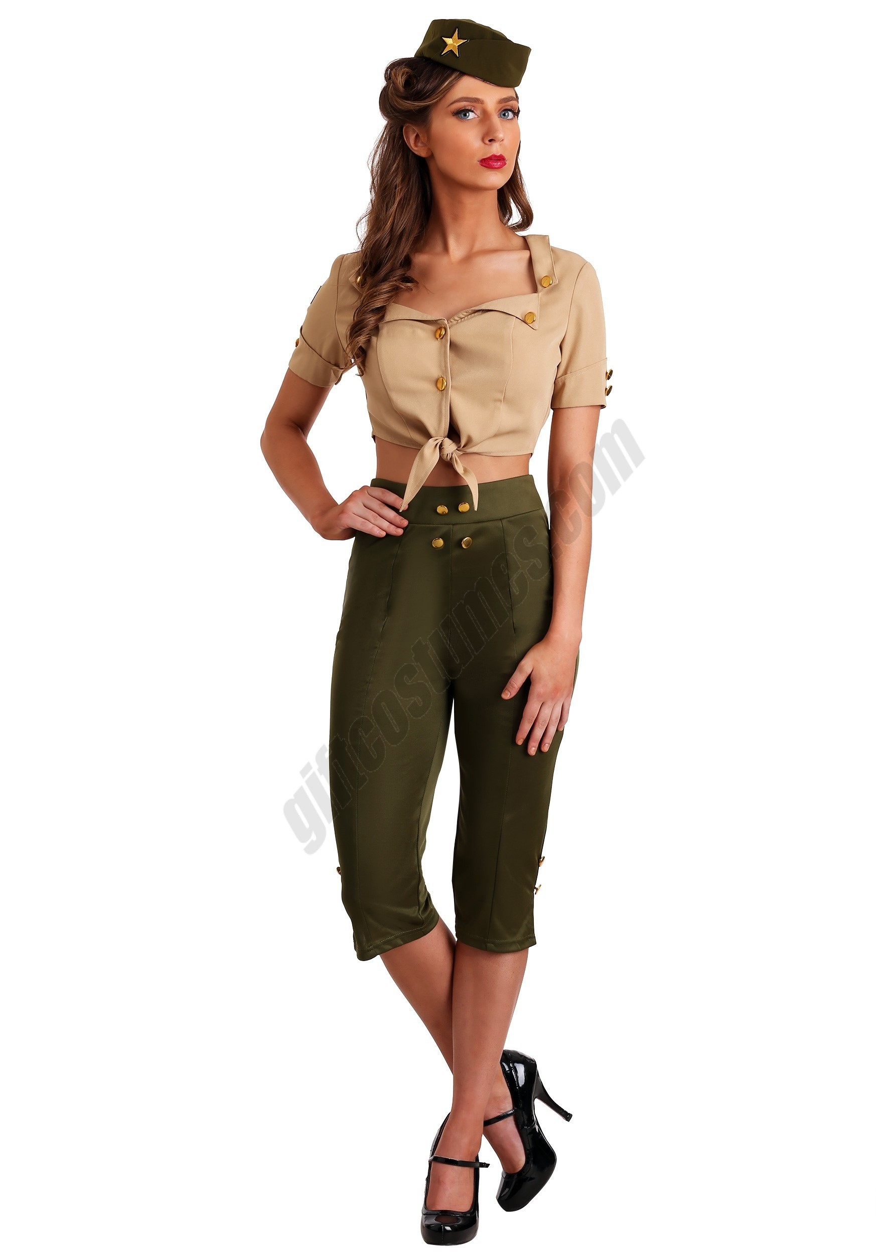 Women's Vintage Pin Up Soldier Costume - Women's Vintage Pin Up Soldier Costume