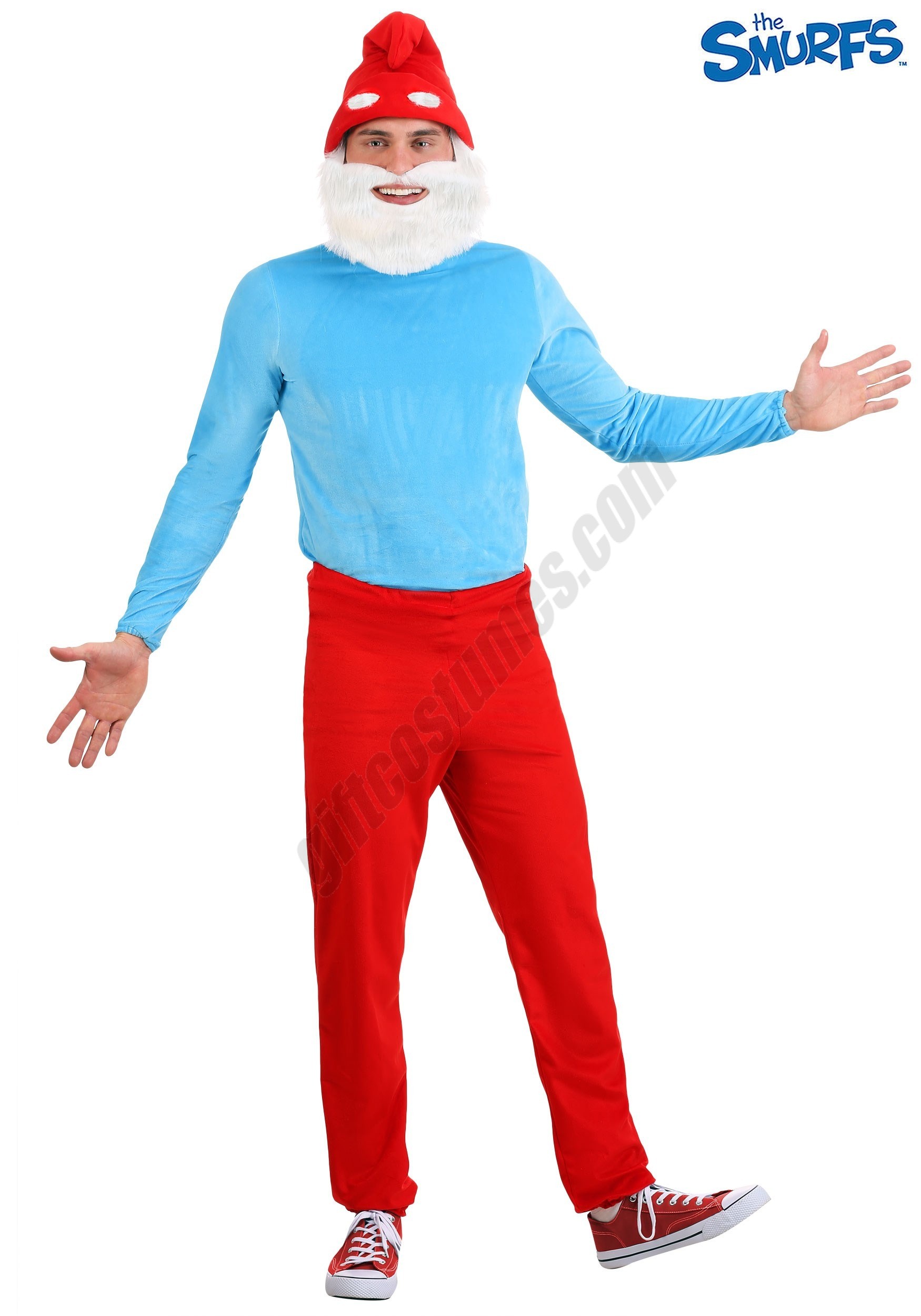Plus Size Papa Smurf Costume for Men Promotions - Plus Size Papa Smurf Costume for Men Promotions