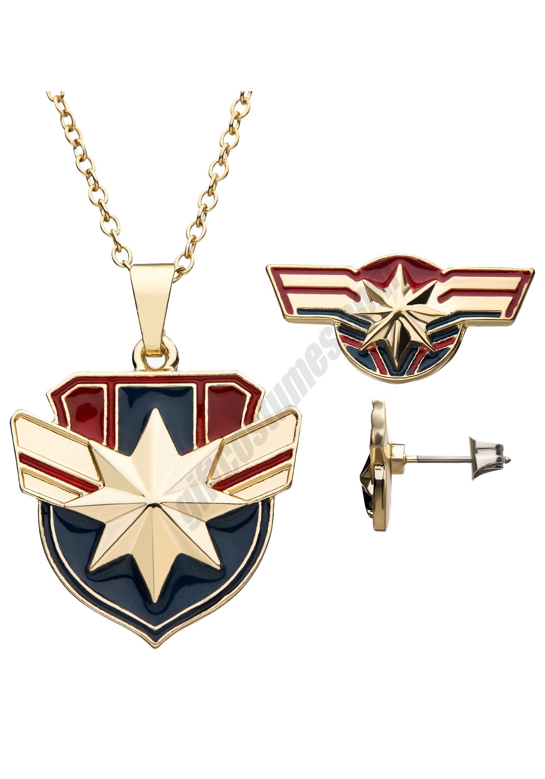 Captain Marvel Necklace/Earring Gift Set Promotions - Captain Marvel Necklace/Earring Gift Set Promotions