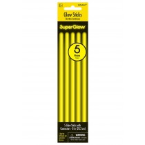 Yellow 8 inch Glowsticks -  Pack of 5 Promotions