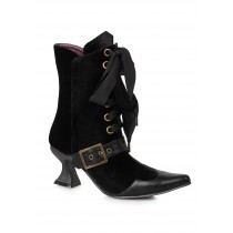 Black Velvet Heeled Boots for Women Promotions