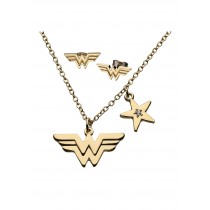 DC Comics Wonder Woman Logo Necklace & Earrings Set Promotions