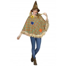 Adult Sweet Scarecrow Poncho - Women's
