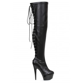 Black Lace Thigh High Boots for Women Promotions