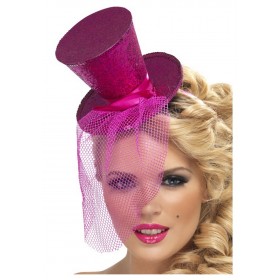 Hot Pink Glitter Mini Top Hat Promotions