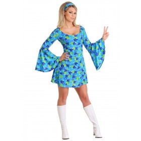 Women's Wild Flower 70's Disco Dress Costume