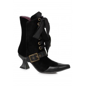 Black Velvet Heeled Boots for Women Promotions