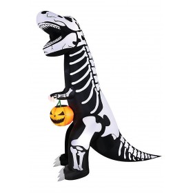 T-Rex Skeleton with Pumpkin Inflatable Promotions