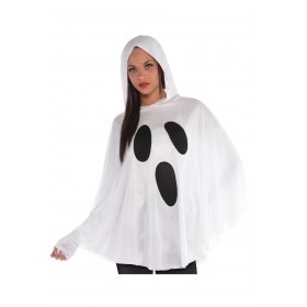 Ghost Adult Poncho Costume  - Women's