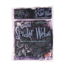 Black 60g Large Spider Web w/Spiders Decoration Promotions