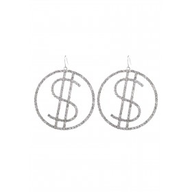 Dollar Sign Rhinestone Costume Earrings Promotions