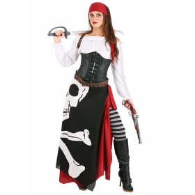 Skeleton Flag Rogue Pirate Costume for Women