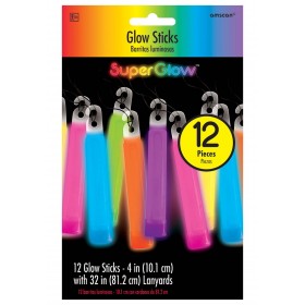 Pack of 12 Multi Color 4" Glow Sticks Promotions