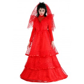Red Gothic Wedding Dress Costume - Women's