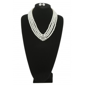 Pearl and Brooch Necklace and Earring Set Promotions