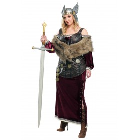 Women's Plus Sized Viking Goddess Costume  Promotions