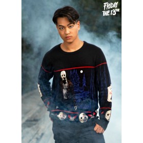 Friday the 13th Camp Crystal Lake Adult Halloween Sweater Promotions