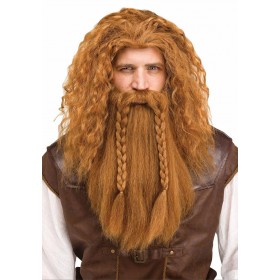 Brown Adult Viking Wig and Beard Set Promotions